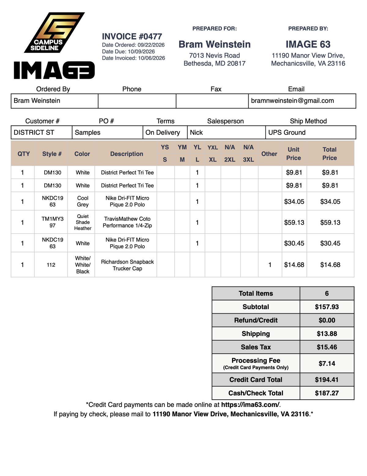 (#0477) District Standard - Samples