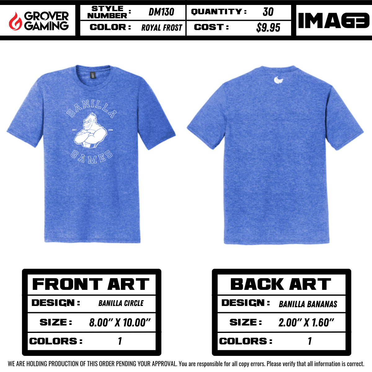 (#0203) Grover/Banilla New Tees