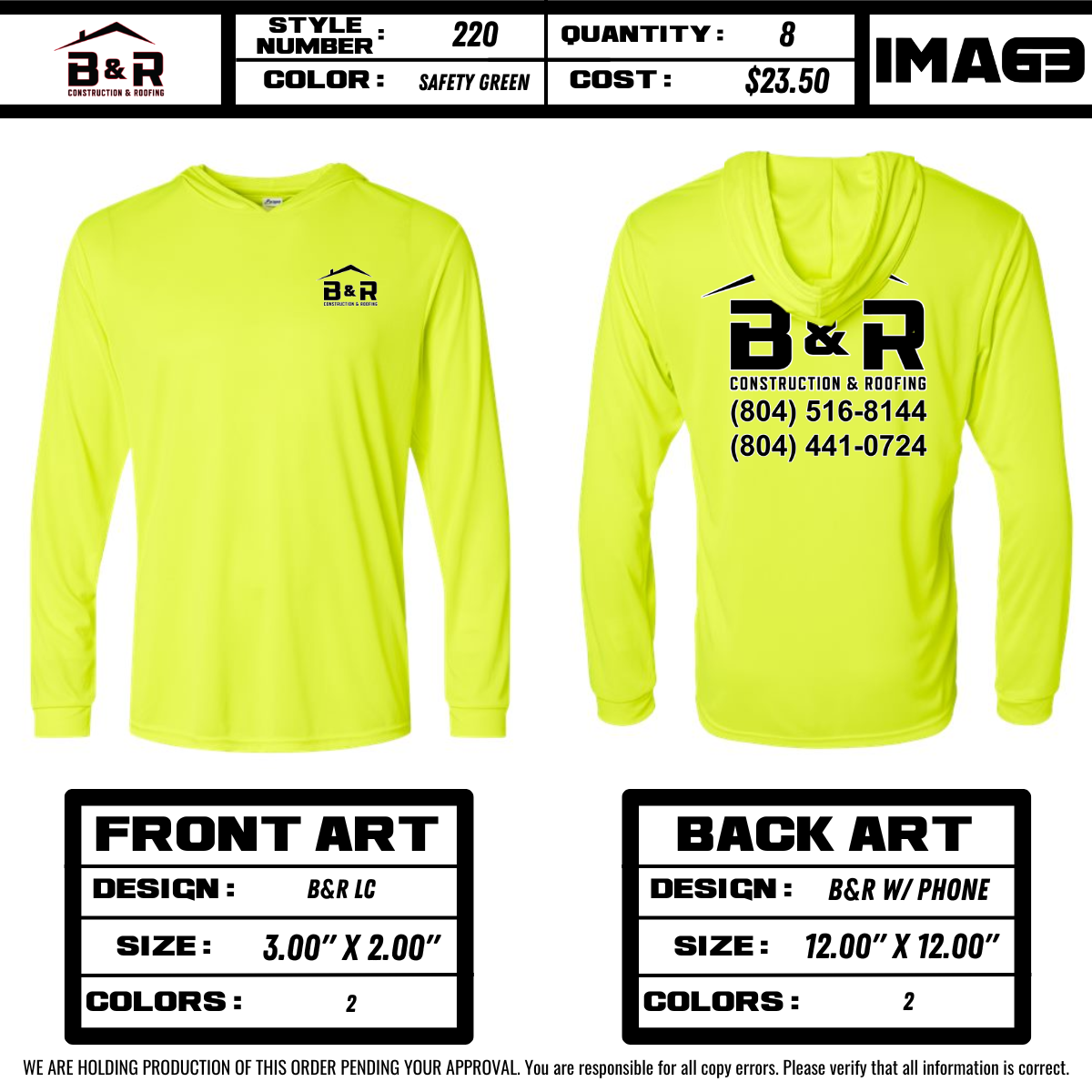 (#0290) B&R Roofing LS Hoodies