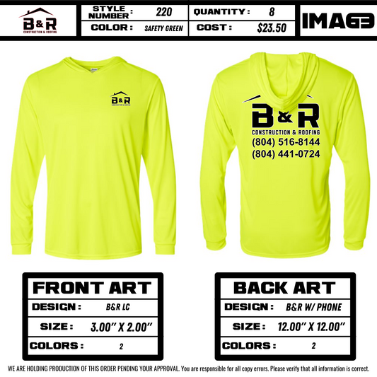 (#0290) B&R Roofing LS Hoodies